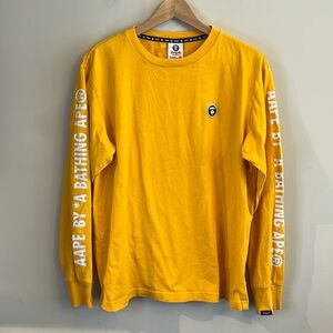 Sold AAPE TShirt Men’s Large Slim Yellow White Letters